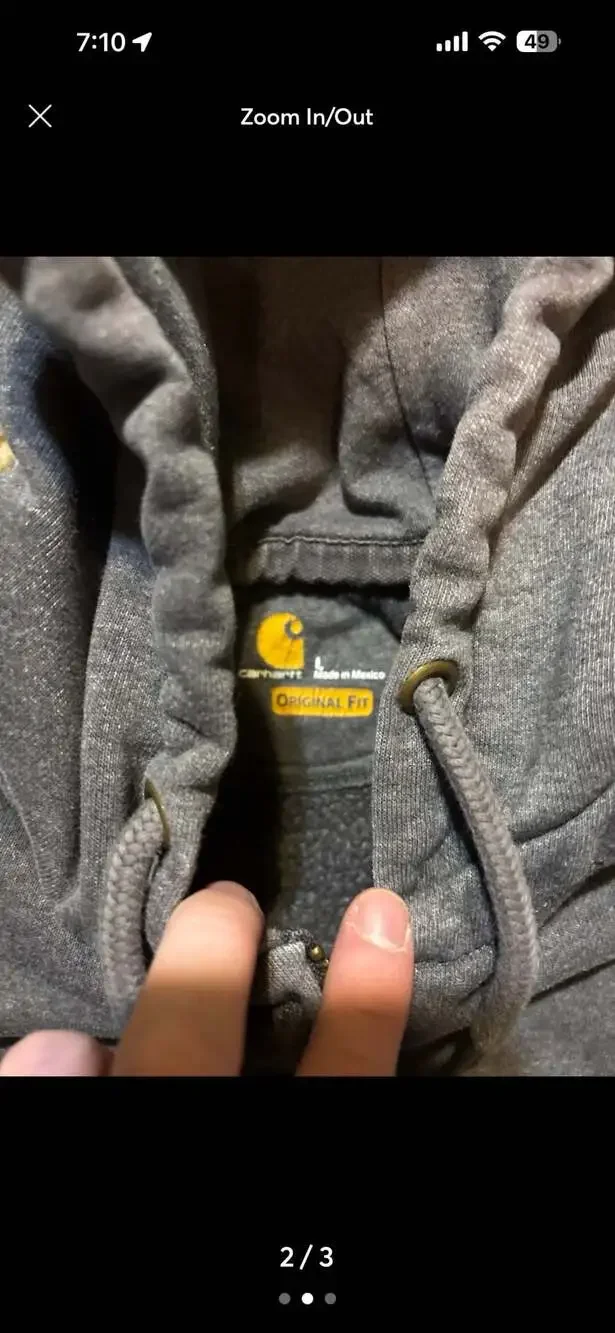 Carhartt K122 Midweight Hooded Zip-Front Sweatshirt Charcoal Heather Size L - Picture 2 of 4